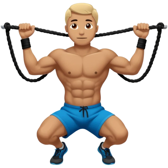 man doing Plank Waves in a crossfit training , with ropes emoji