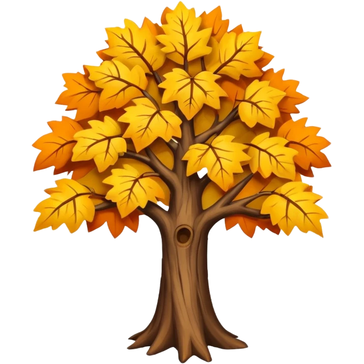 Tree with a few orange yellow and brown leaves  emoji