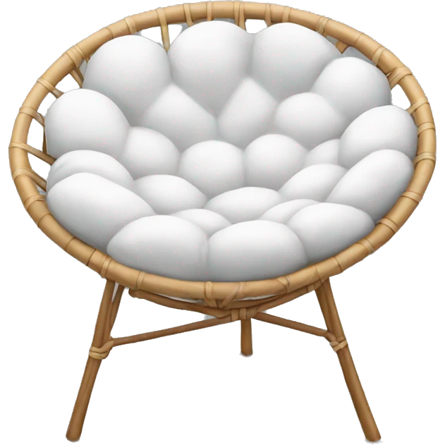 Papasan chair with white pillow emoji