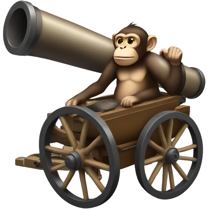 Monkey in a cannon emoji