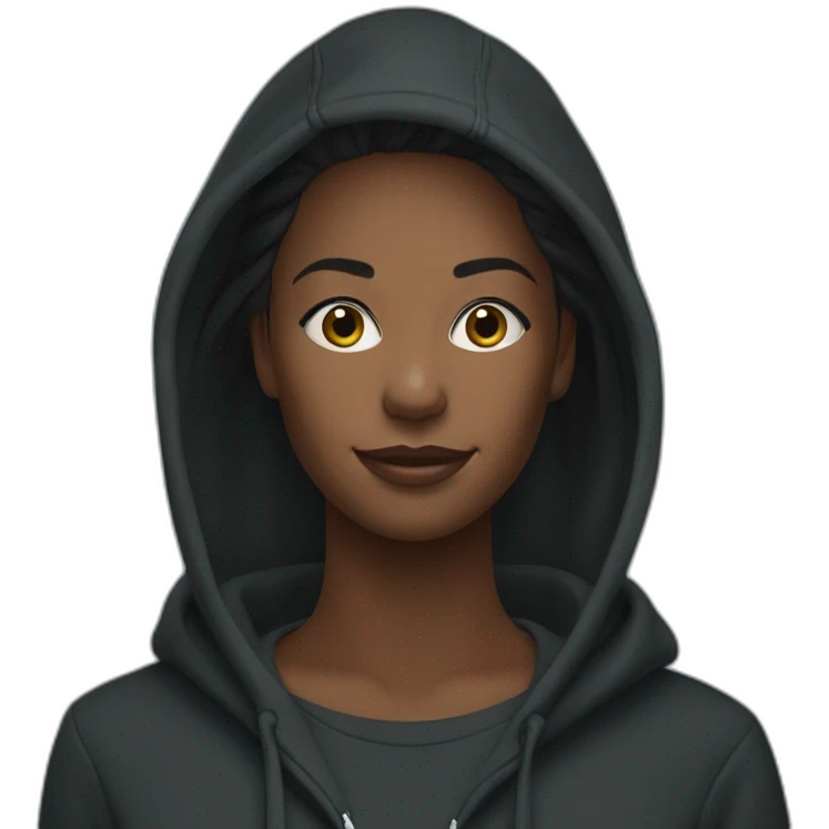 Black ladie using lacoste hoodie emoji