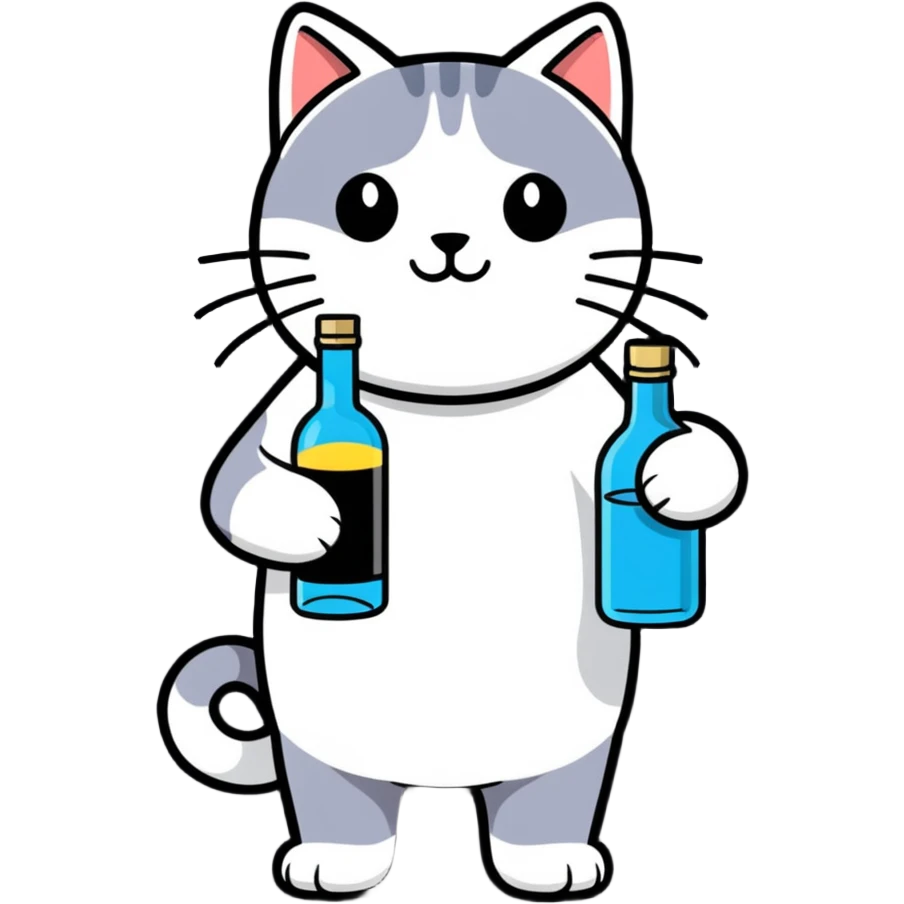 Кот с водкой emoji