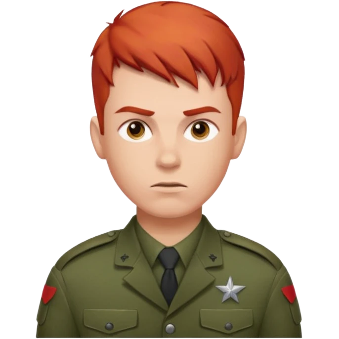 male soldier red hair style emoji