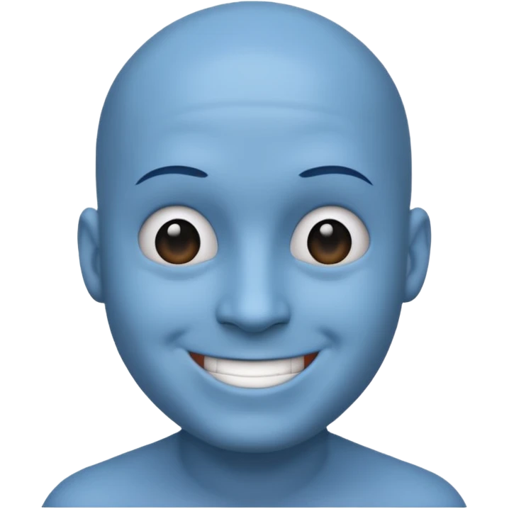 Bald male emoji with blue skin emoji