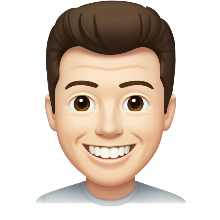Rick Astley smiling but with only front teeth out emoji