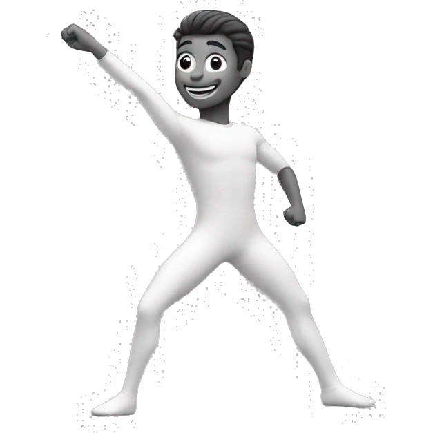 stretch man black and white emoji