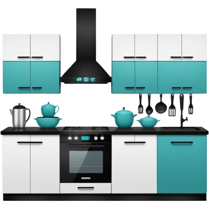 mono chrome kitchen  #005a51 emoji