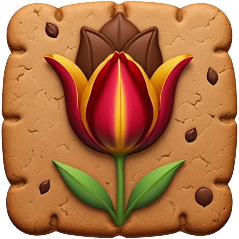 brown emojis of cookie, tulip, leaf, chocolate separately  emoji