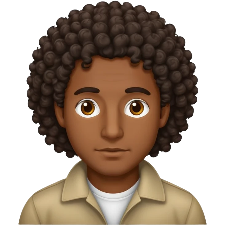 Puerto Rican man with very cohort curly hair emoji