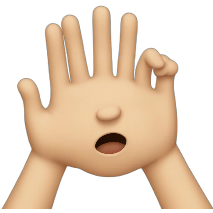 emoji hand on face emoji