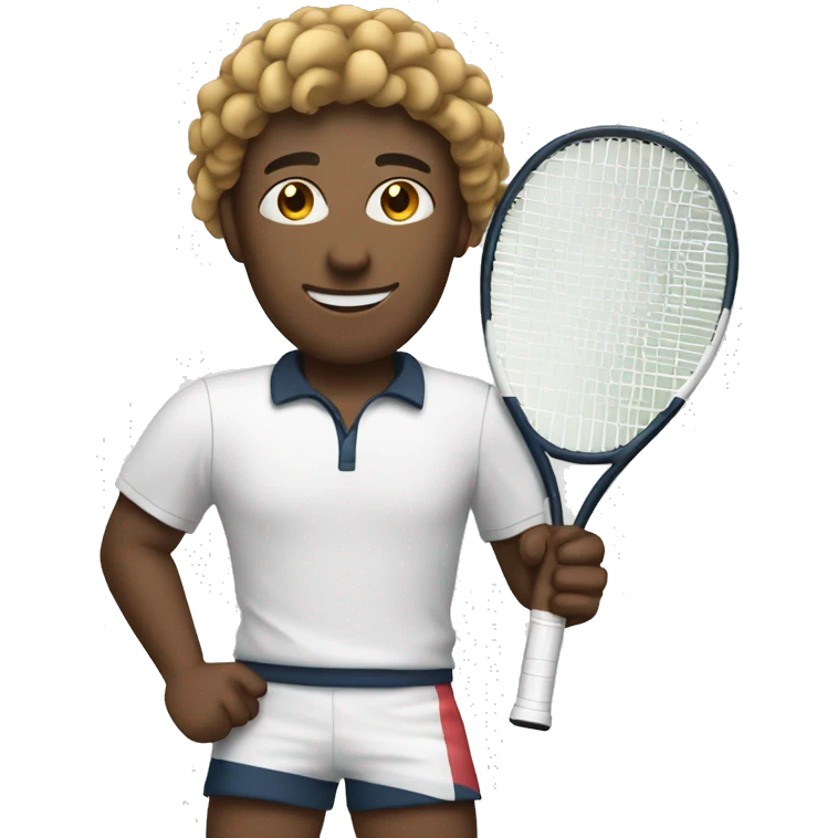 Youn white tennis player holding a racquet emoji