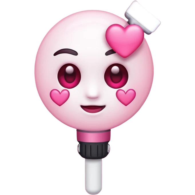 a fan emoji with heart eyes holding light stick emoji
