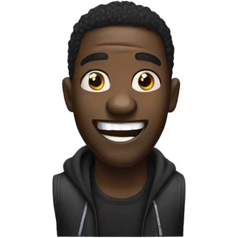 Blak guy laughi emoji