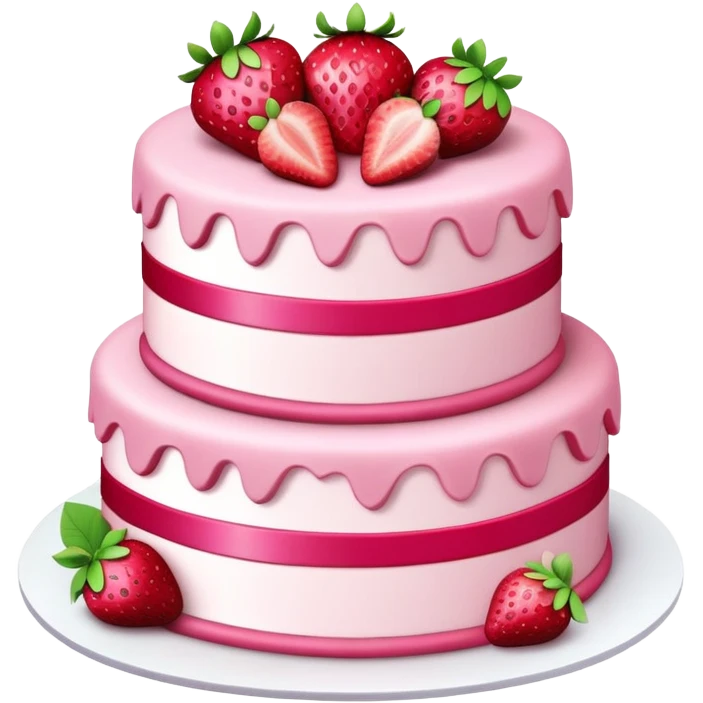 2 tier Strawberry Cake emoji