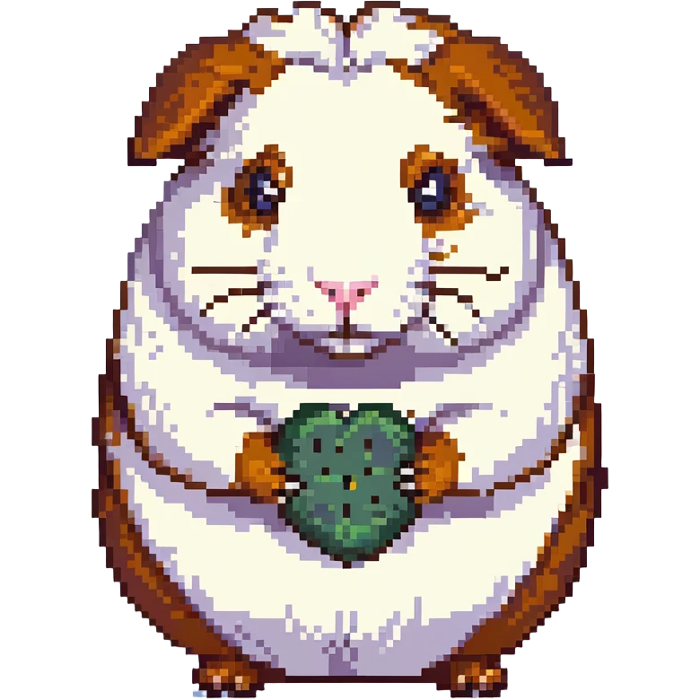 almighty guinea pig god with a mole on the left cheek, pixel art style emoji