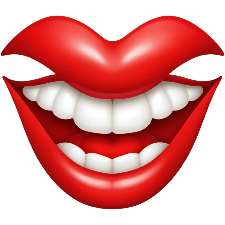 red shiny glossy lips mouth emoji