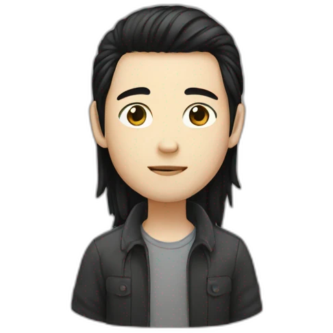 asian white boy long black hair emoji