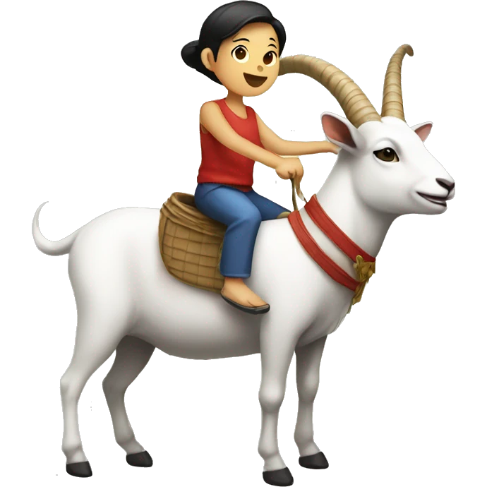 Siam with short hair riding a goat emoji