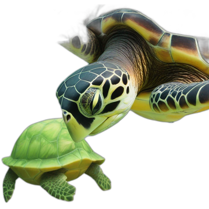 sea turtle eating sea turtle emoji