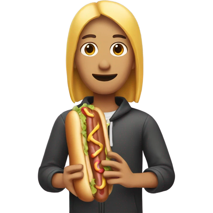 person holding a hot dog  emoji