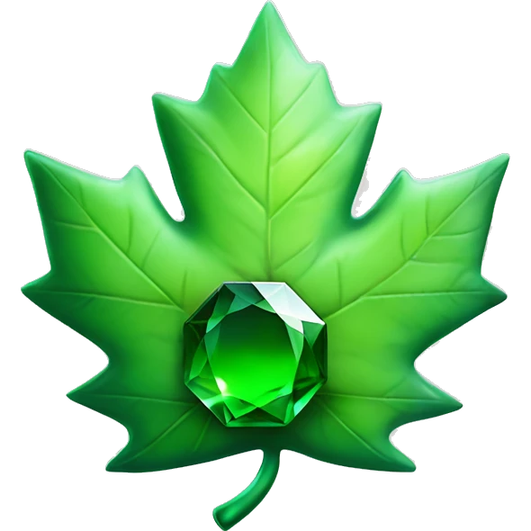 Green Maple Leaf Add a emerald gem trophy emoji