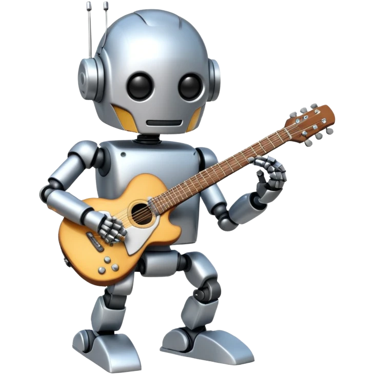 Robot playing guitar emoji