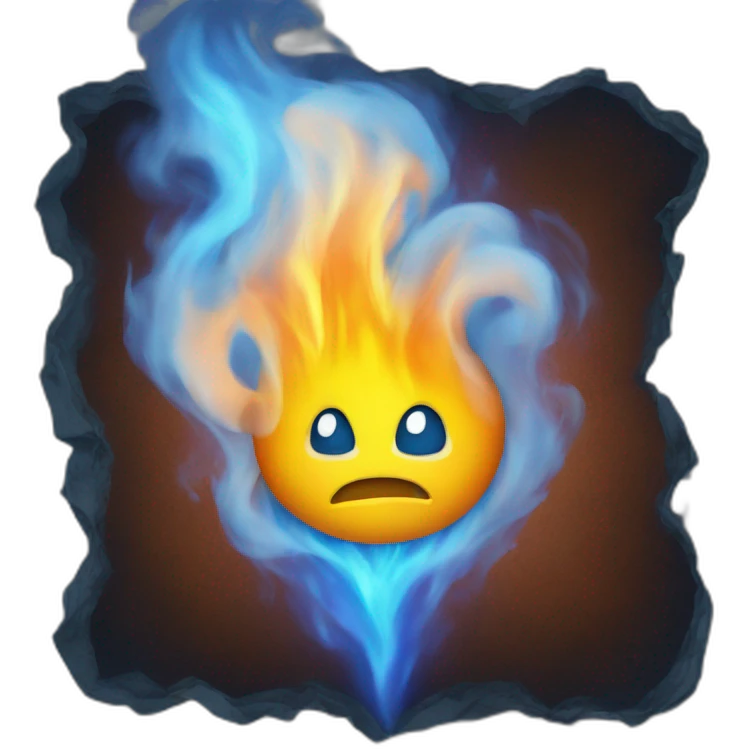 Heart on blue fire emoji