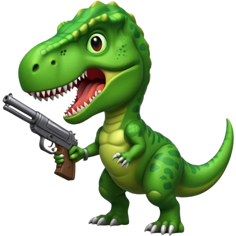 T-Rex holding a gun emoji