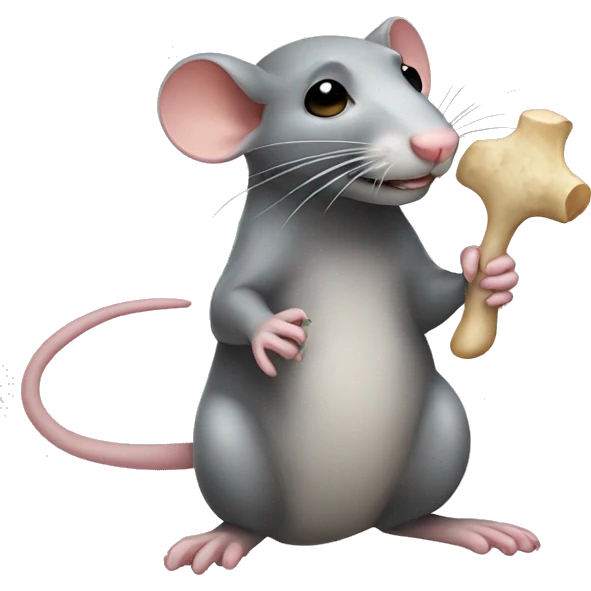 rat with a bone emoji
