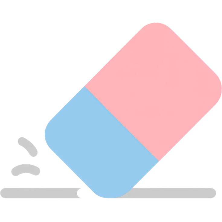 Eraser removing line on paper emoji