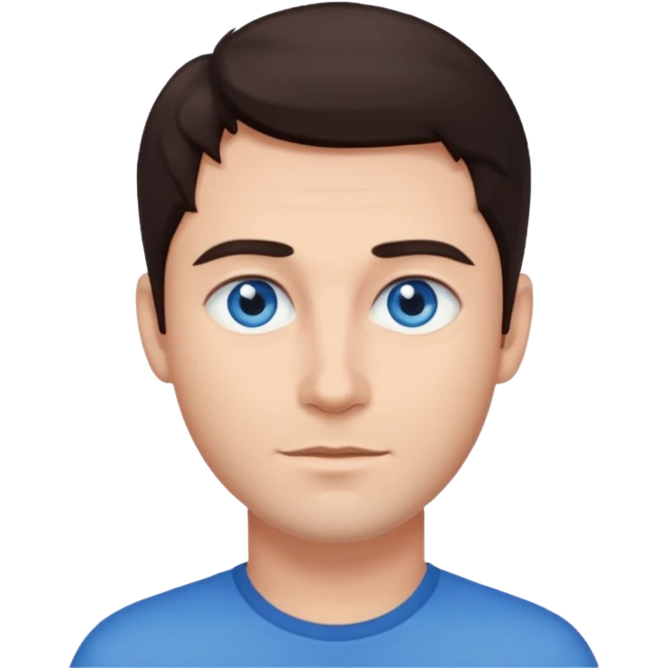 homme yeux bleu azur cheveux brun foncé emoji