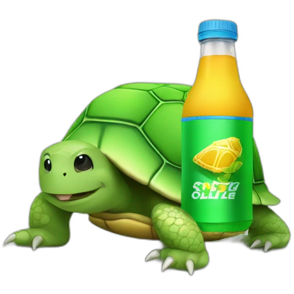 turtle drinking a energy drink emoji