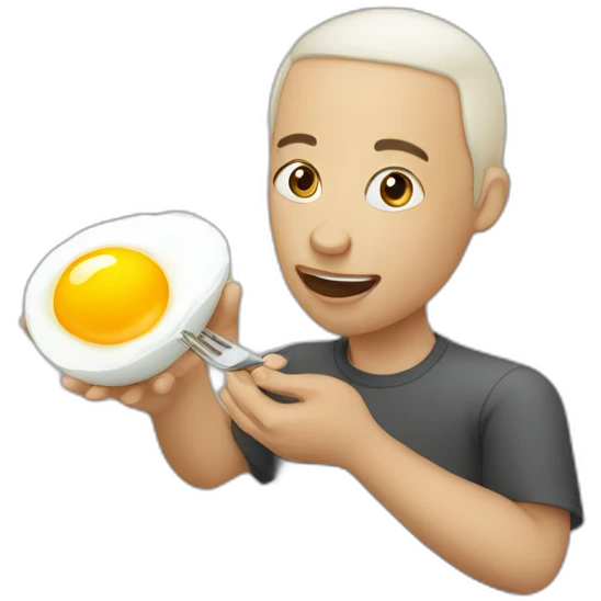 Human eating eggs emoji