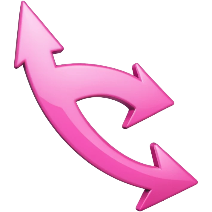 Pink curved go back arrow emoji