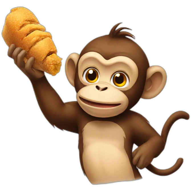 Monkey eat chicken  emoji