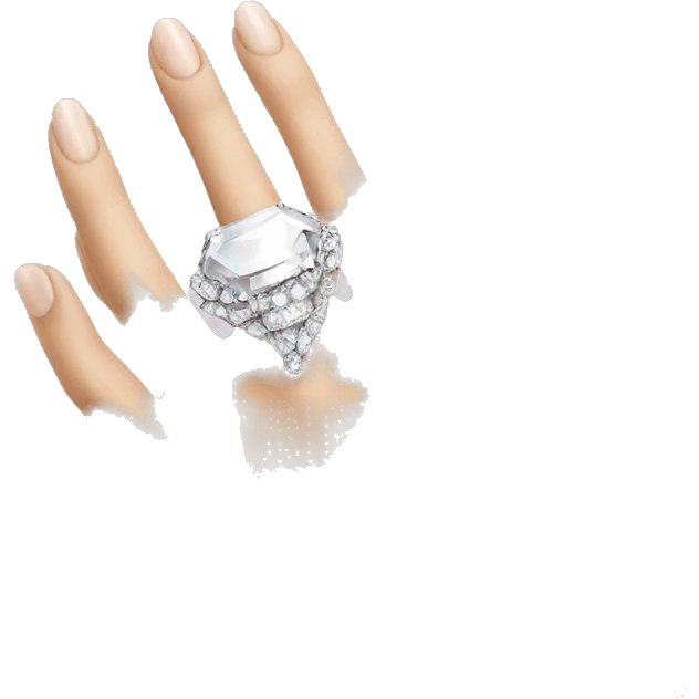 Beautiful hand with diamond ring emoji