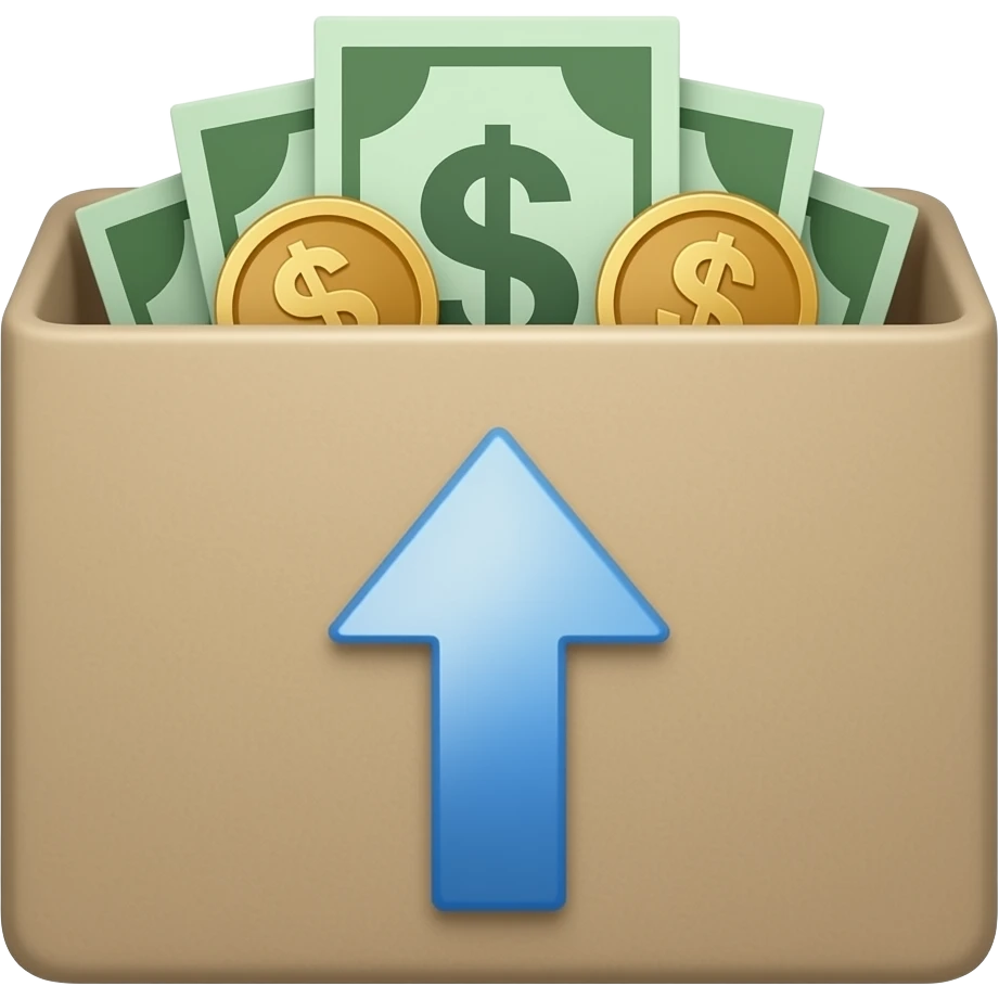 return & refund & no people & arrow & money & box emoji