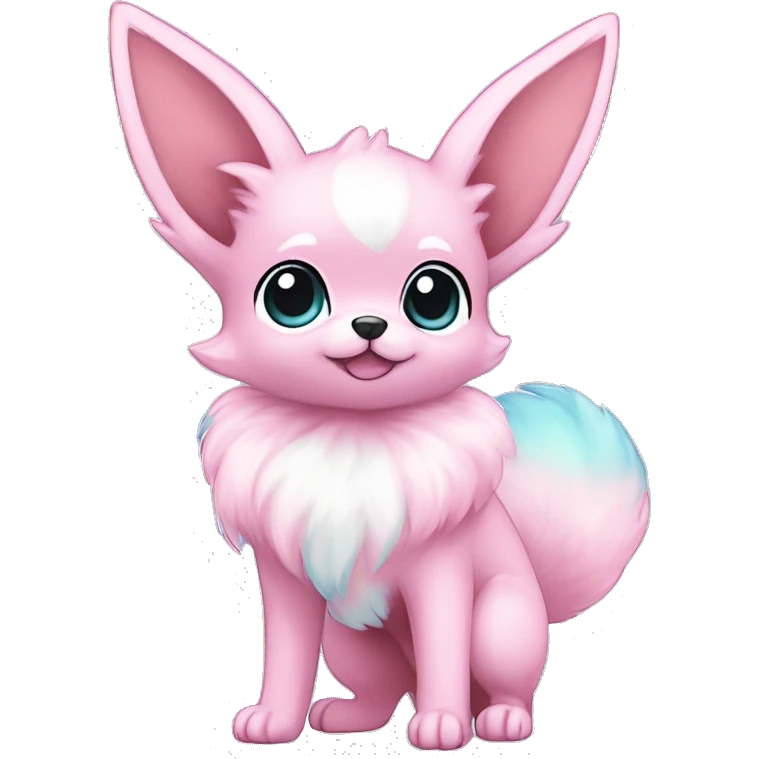 Kawaii Pastel Cotton-Candy-Colored Eeveelution-Cute-Chihuaha-Pokémon-fusion full body emoji