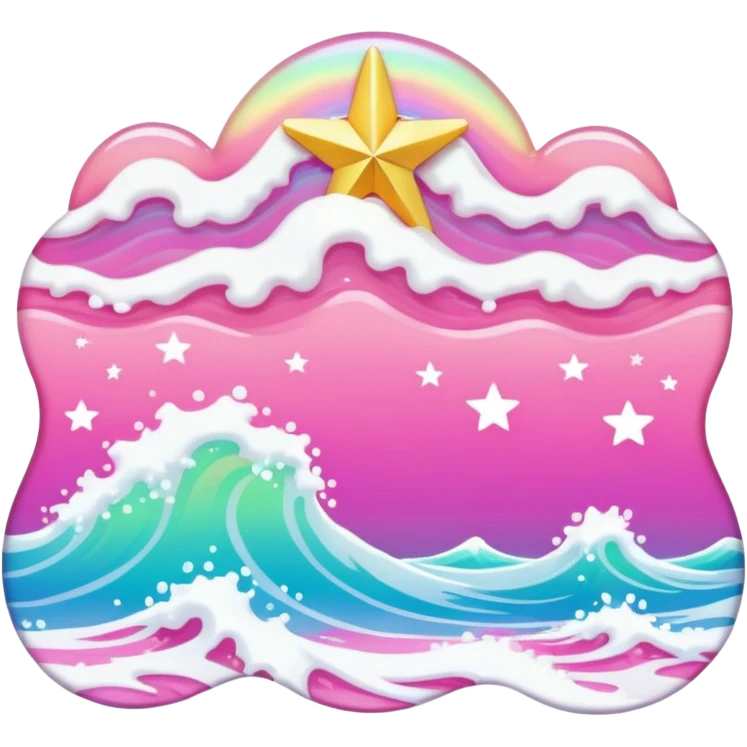 Beach waves with star in the middle (pink sea) emoji
