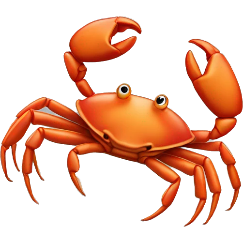 Crab doing a backflip off a curb emoji