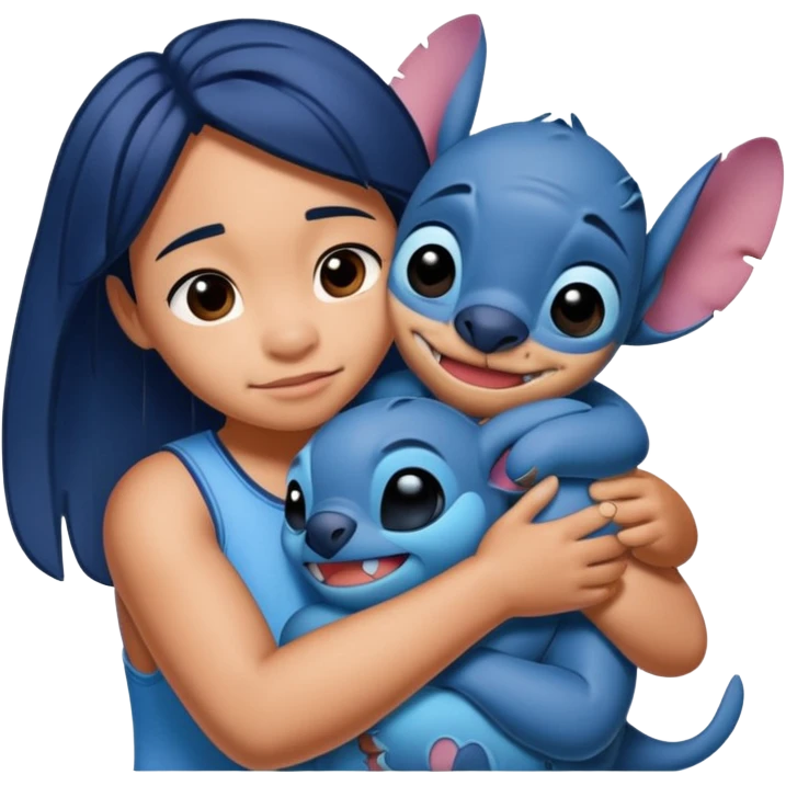 Lilo hugs stitch emoji