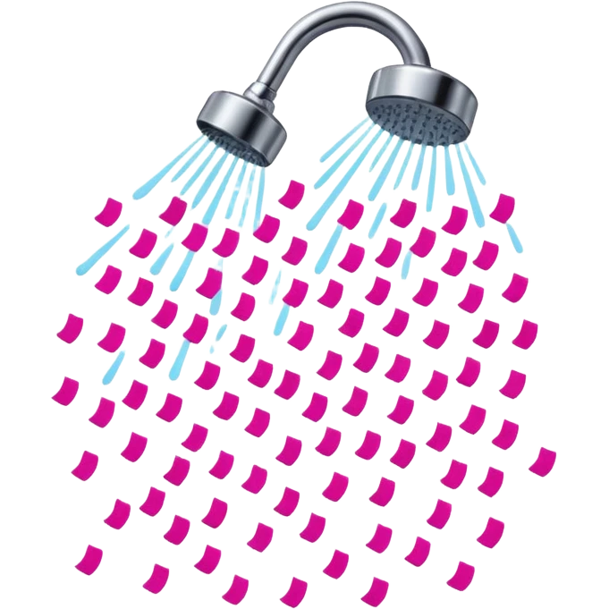 Pink confetti in the shower emoji