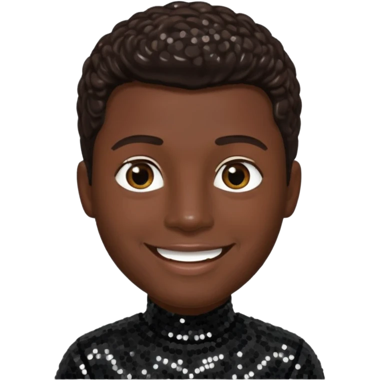 Nathan Morris from Boyz II Men with dark brown hair, black sequin outfit emoji
