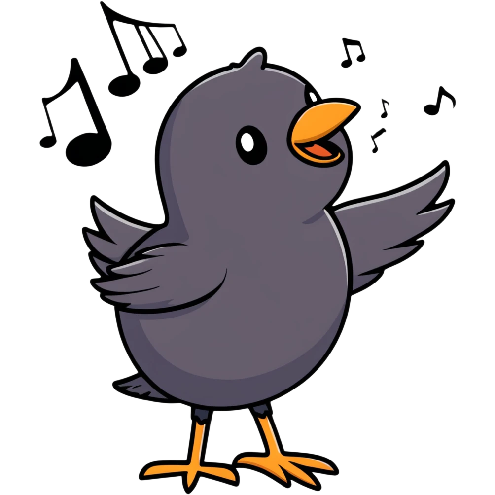 blackbird singing emoji