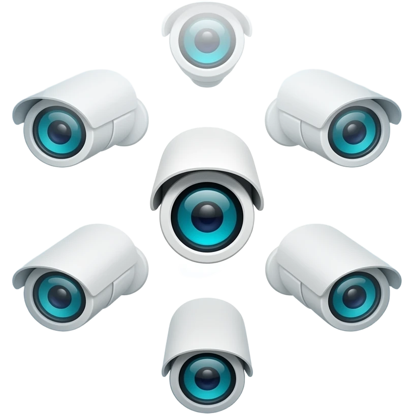 Multi CCTV inside a circle  emoji