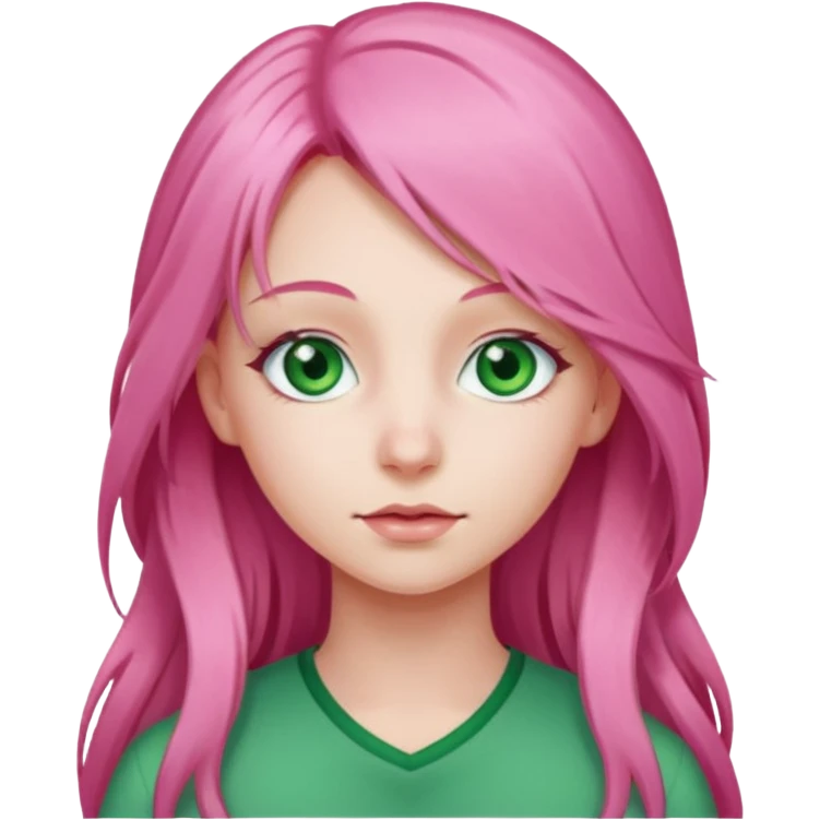 girl with long pink hairs emoji
