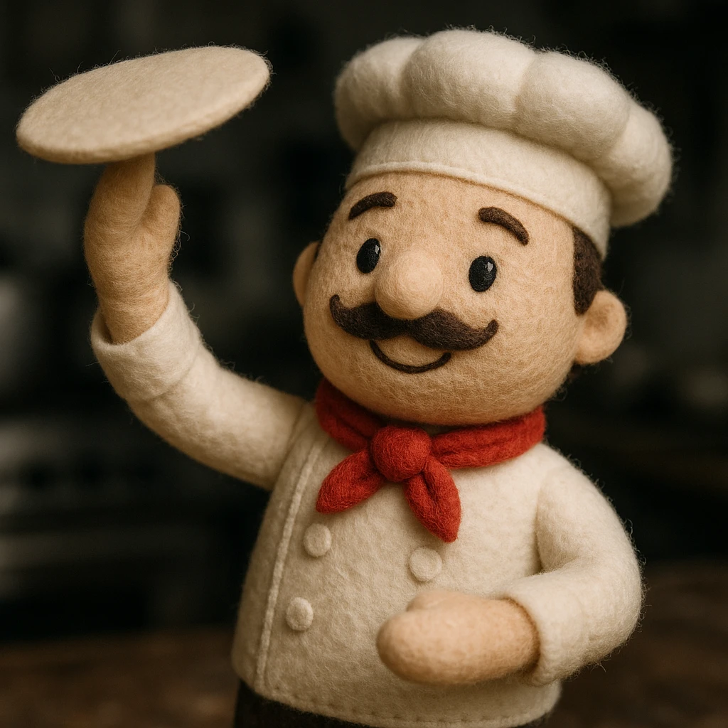 smiling Italian chef spinning pizza dough emoji