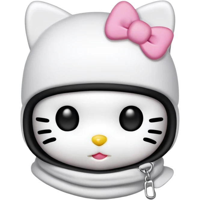Hello kitty with a black ski mask on  emoji