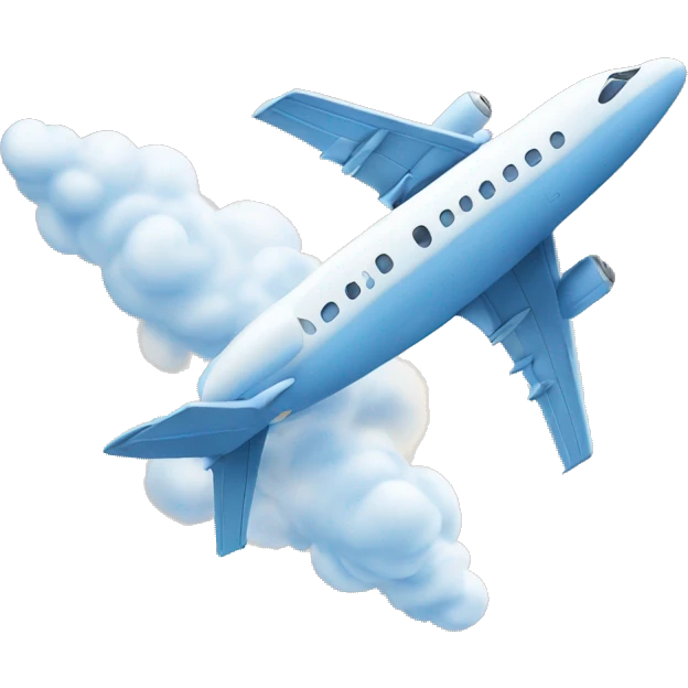 jet plane with cloud trails emoji