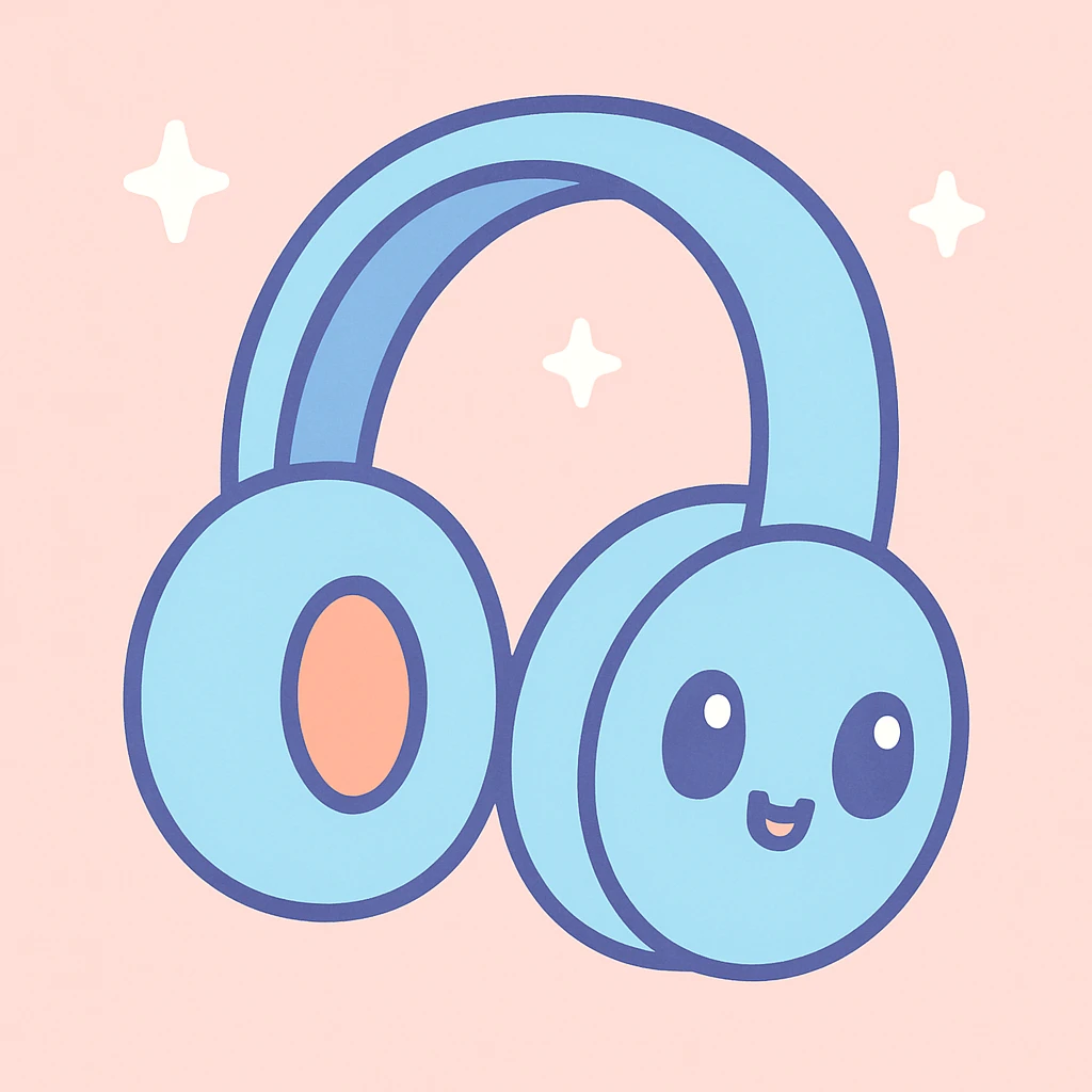 headphone, cute and modern, kawaii style emoji